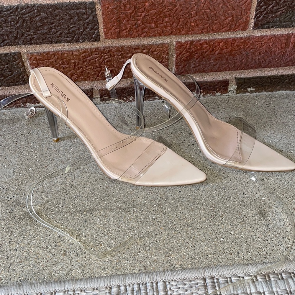 Nude heels, PRETTY little Thing, worn once